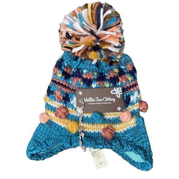 Matilda Jane Hanni Girls Fleece Lined Sweater Knit Hat NWT - Picture 3 of 7